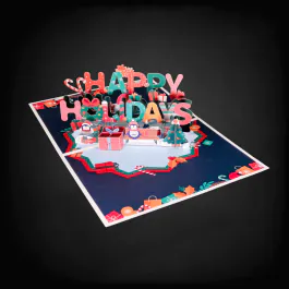 3D Happy Holidays Pop Card